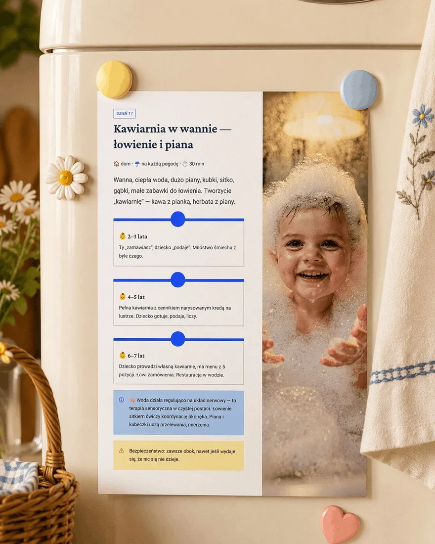 Karta zabawy Kawiarnia w pianie